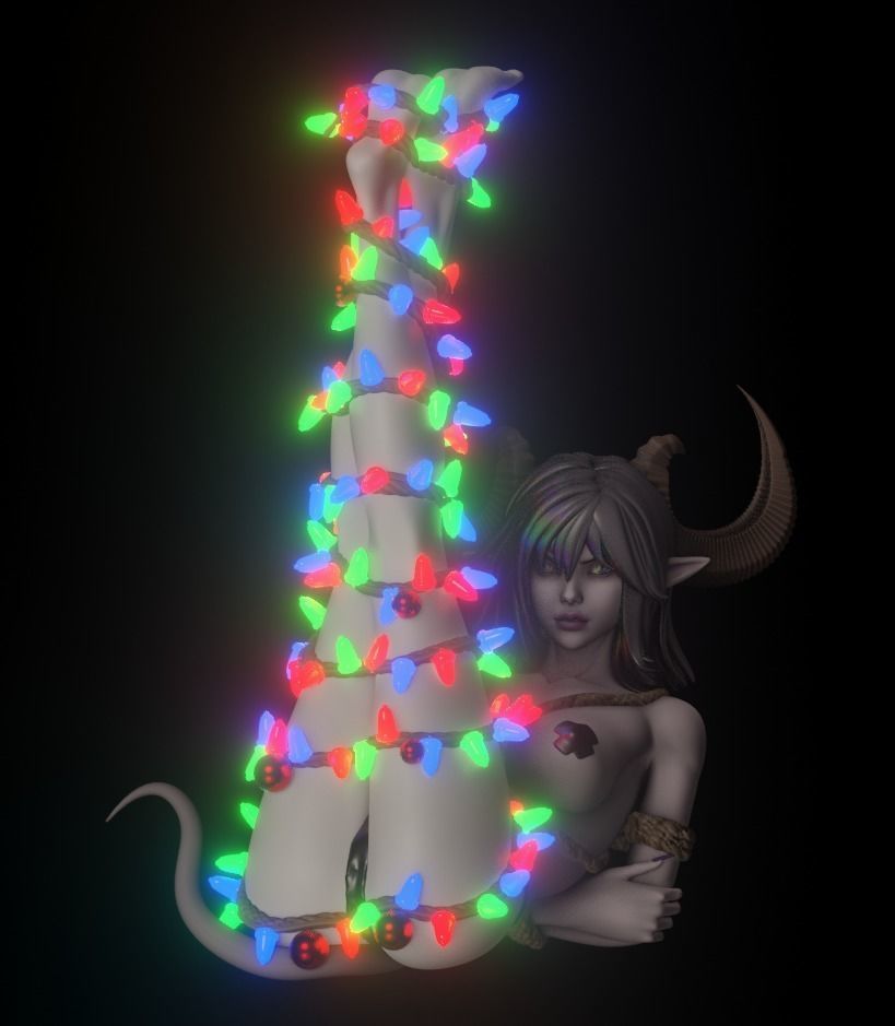 Sexy Christmas Tree Krampus - 1to10 STL file 3D print model 3D print model_10