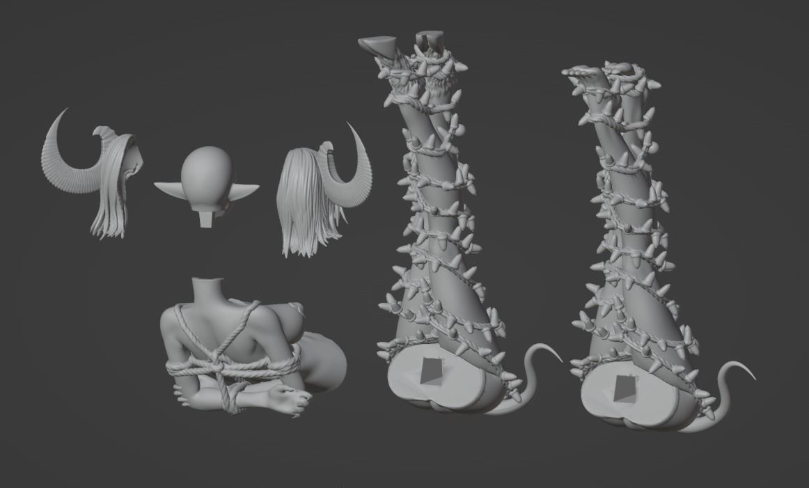 Sexy Christmas Tree Krampus - 1to10 STL file 3D print model 3D print model_13