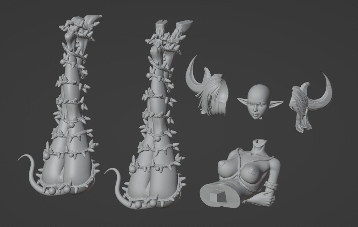 Sexy Christmas Tree Krampus - 1to10 STL file 3D print model 3D print model_14