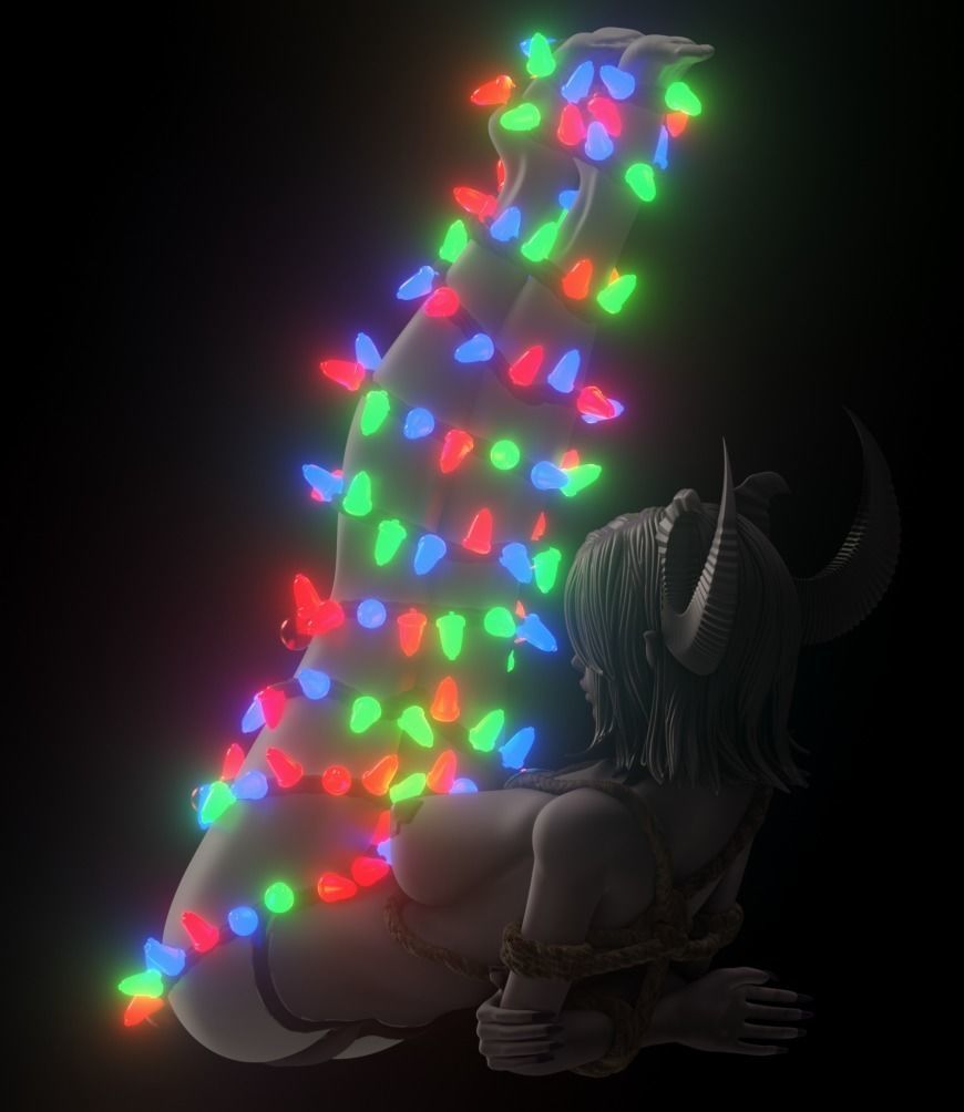 Sexy Christmas Tree Krampus - 1to10 STL file 3D print model 3D print model_1