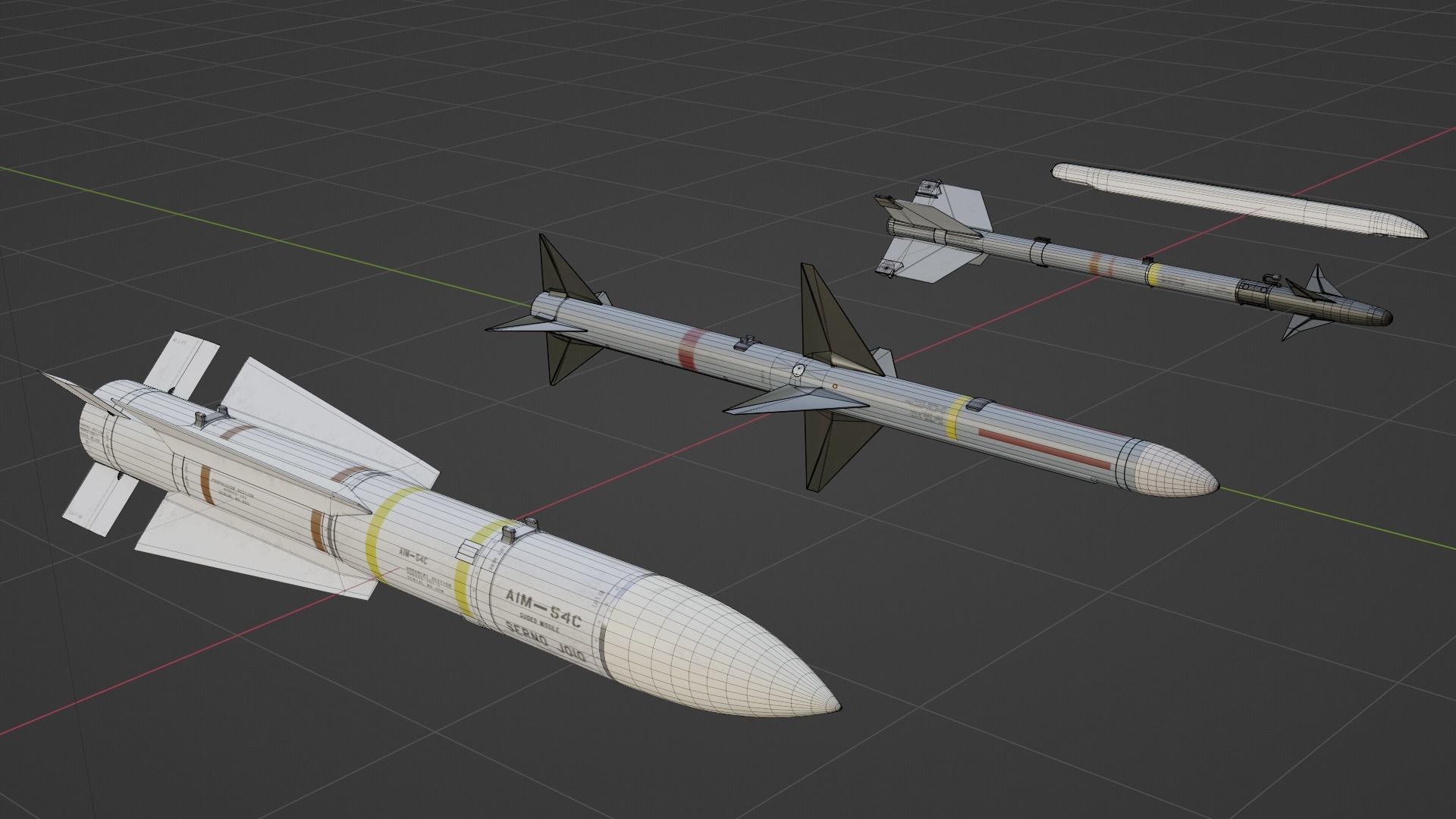 NATO Aircraft Missile Set 3D model_1