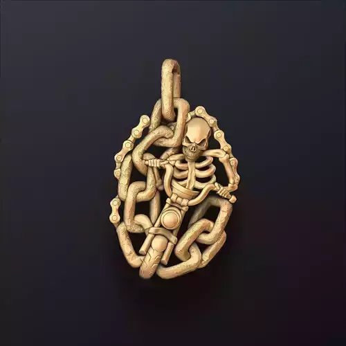 Biker Skull Pendant 3D print model