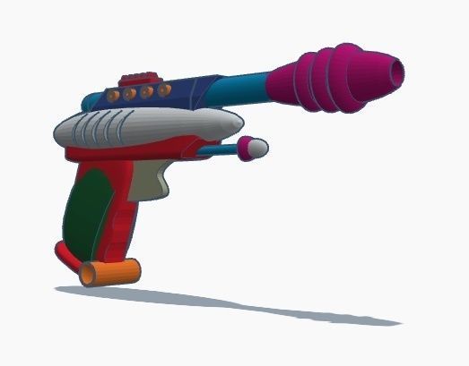 Atomic Age Toy Ray Gun v6 3D print model_6