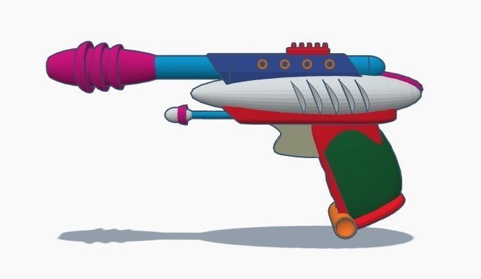 Atomic Age Toy Ray Gun v6 3D print model_4