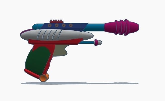 Atomic Age Toy Ray Gun v6 3D print model_5