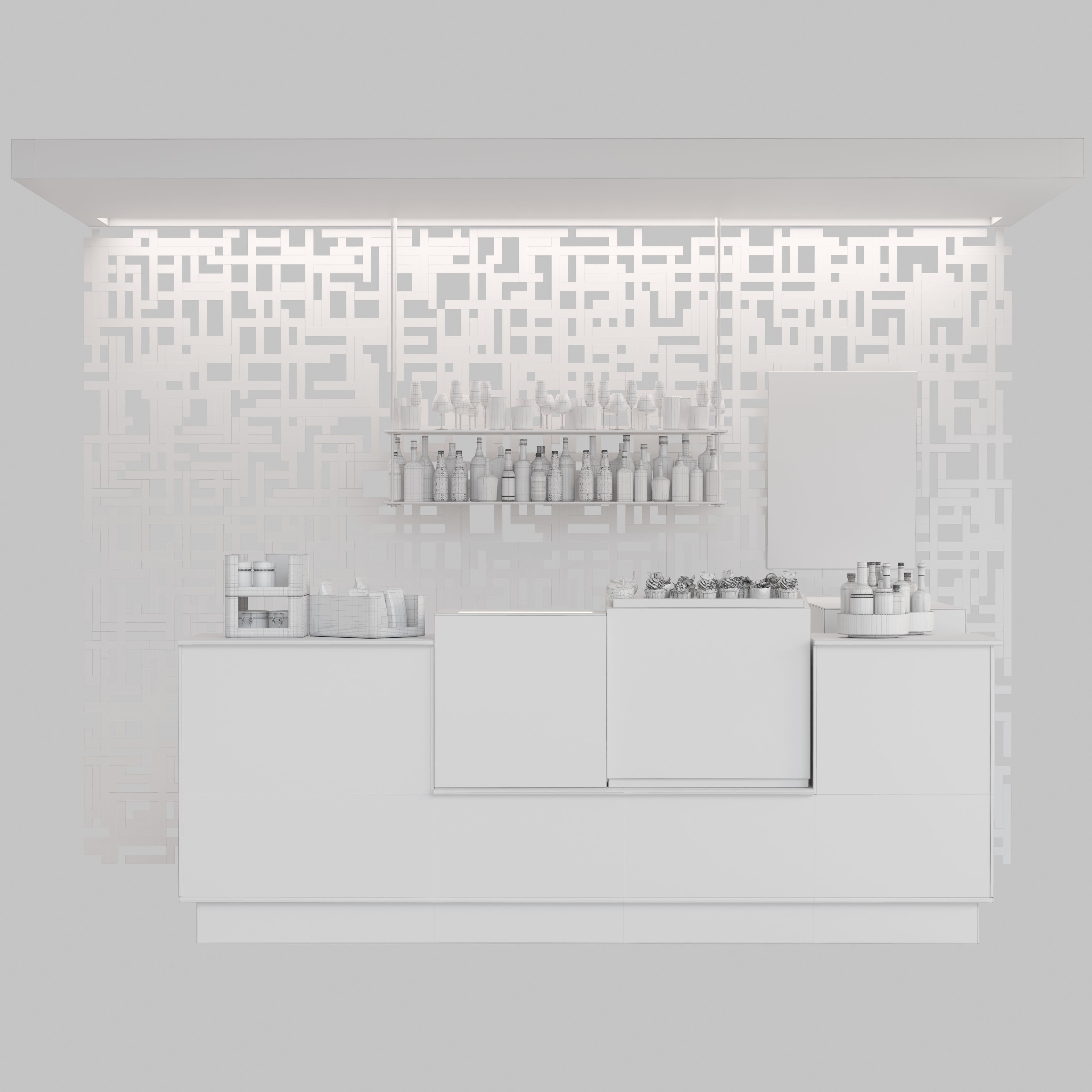 Coffee point - bar with desserts 3D model_2