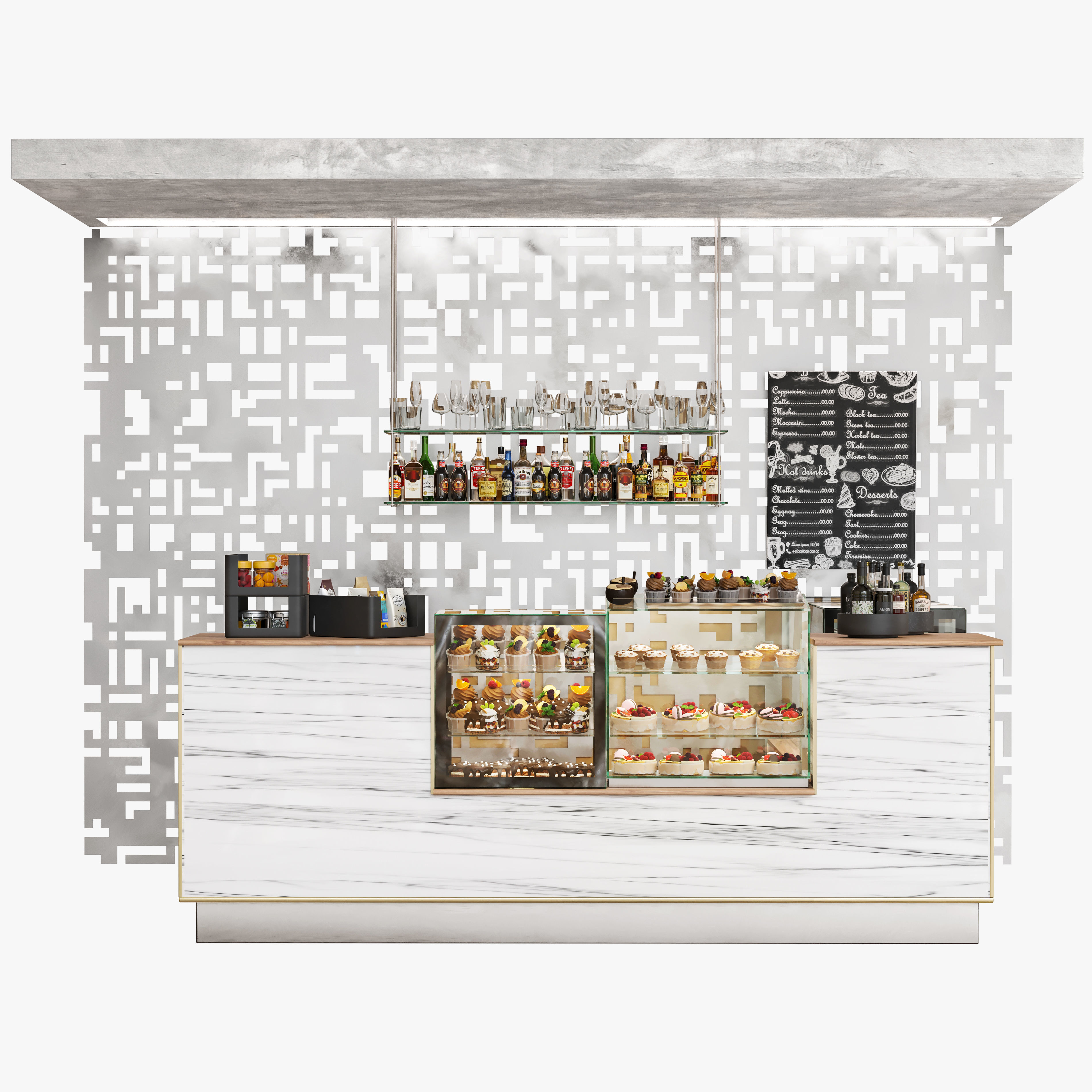 Coffee point - bar with desserts 3D model_3