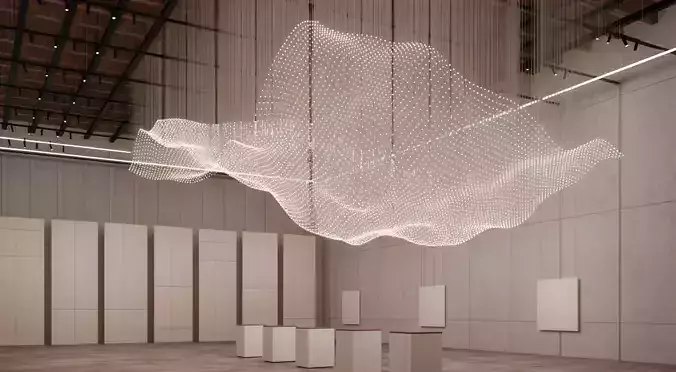 Parametric VR Gallery Futuristic Exhibition Space  3D model