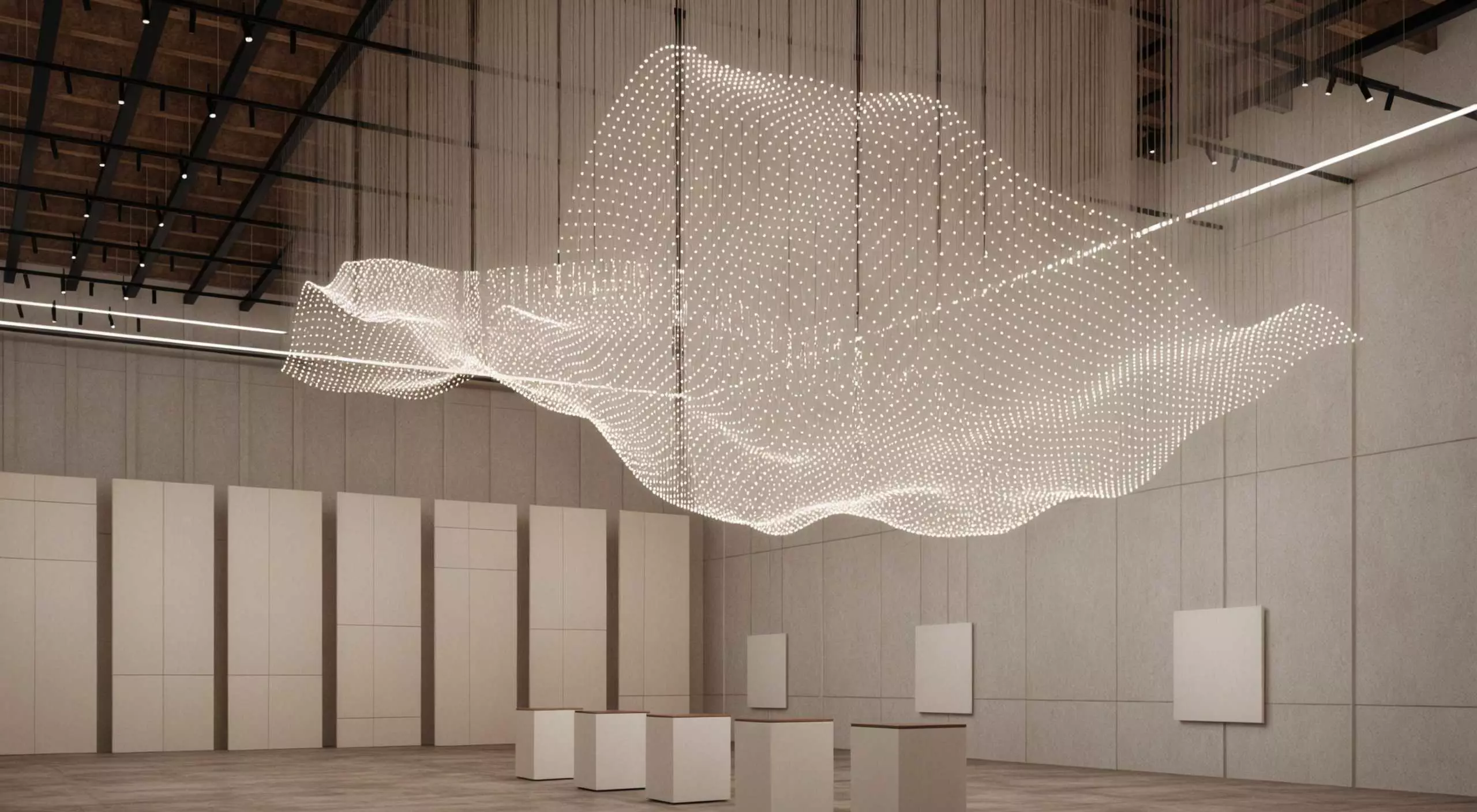 Parametric VR Gallery Futuristic Exhibition Space 3D model