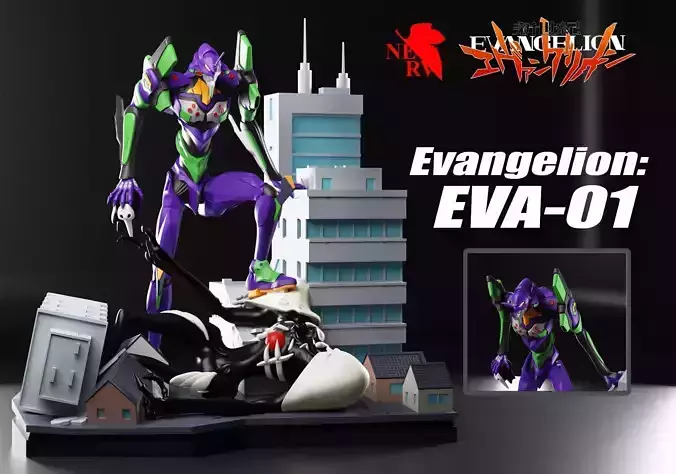 EVA-01 FROM ANIME EVANGELION 3D print model