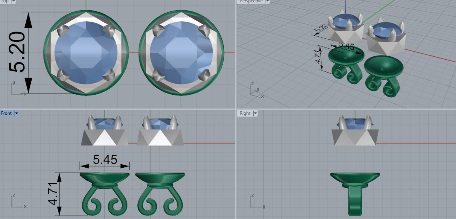 Earrings 3D print model_7