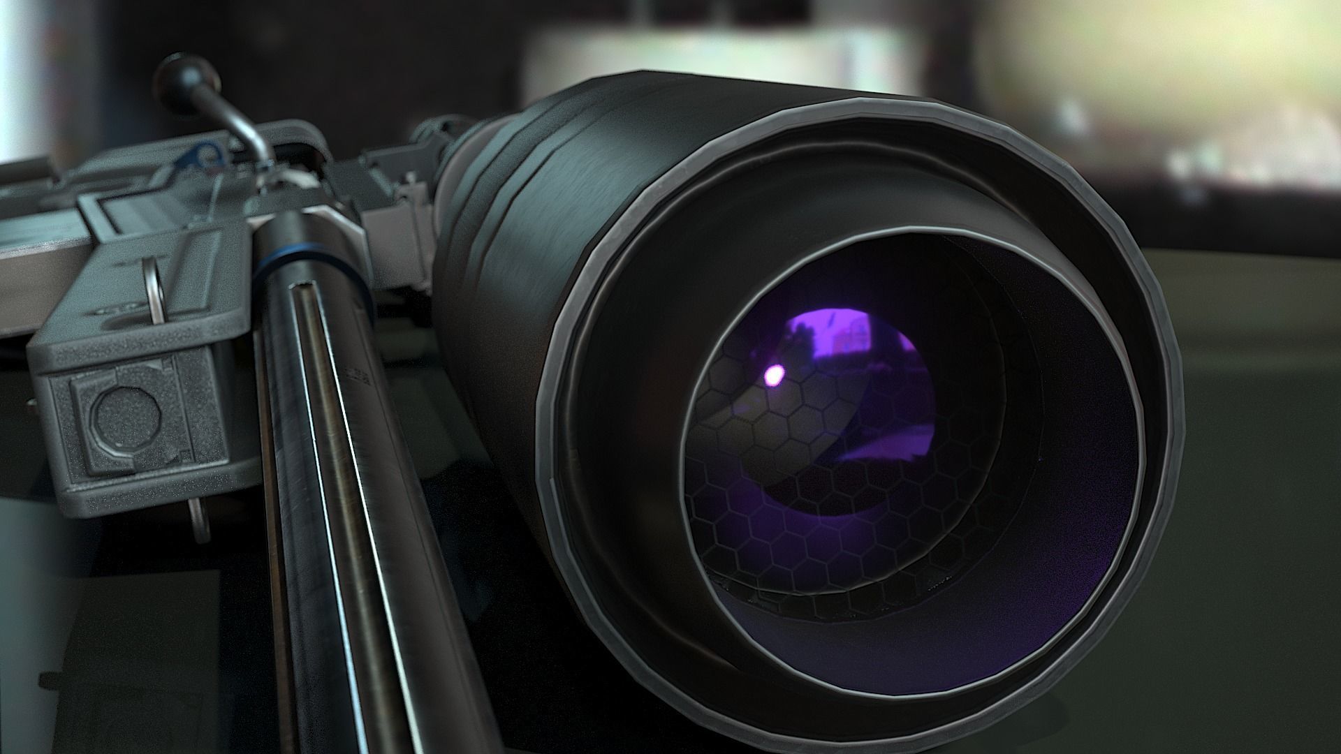 Accuracy International AW50-50 BMG Rifle - Low poly model Low-poly 3D model_5