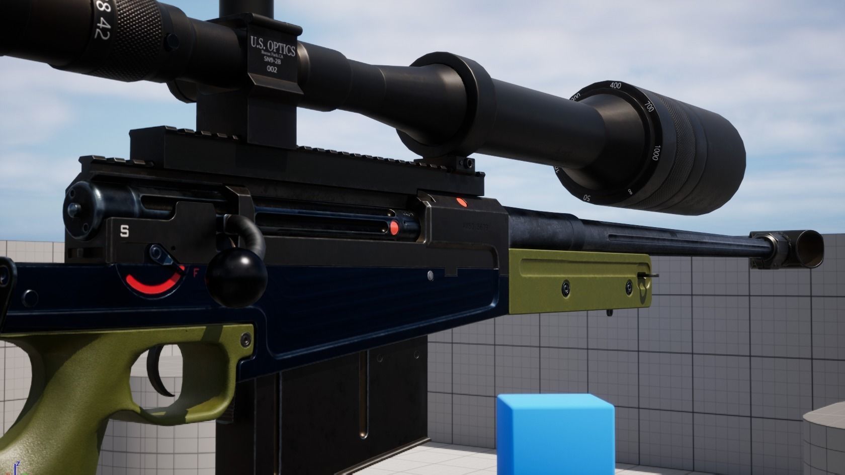 Accuracy International AW50-50 BMG Rifle - Low poly model Low-poly 3D model_9