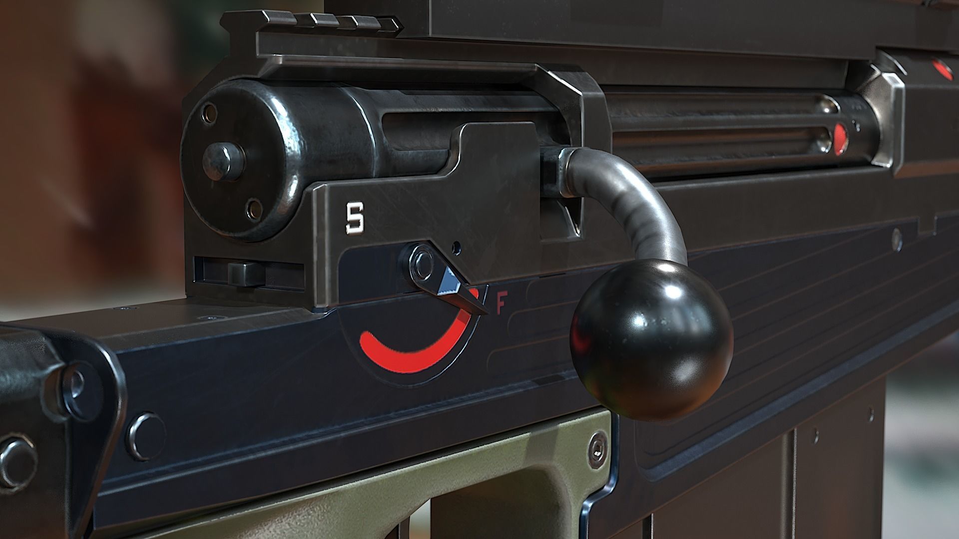 Accuracy International AW50-50 BMG Rifle - Low poly model Low-poly 3D model_2