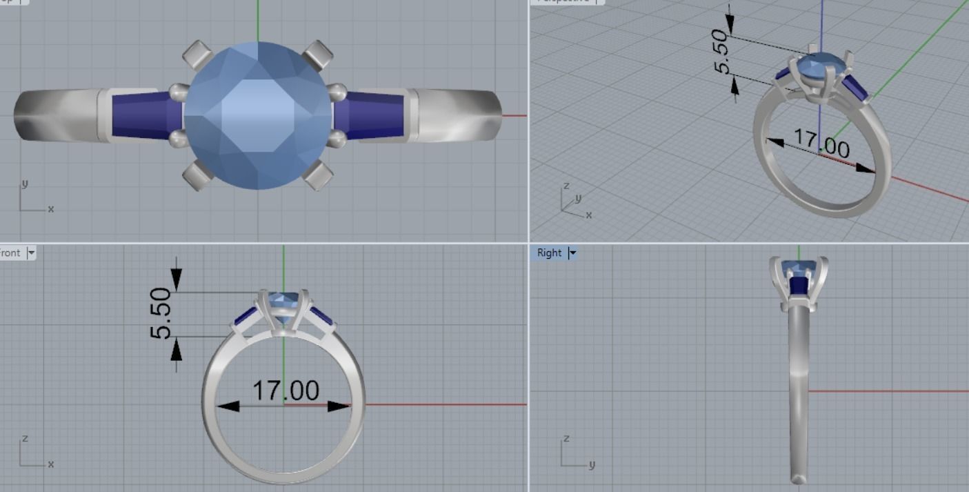 Engagement rings 3D print model_9
