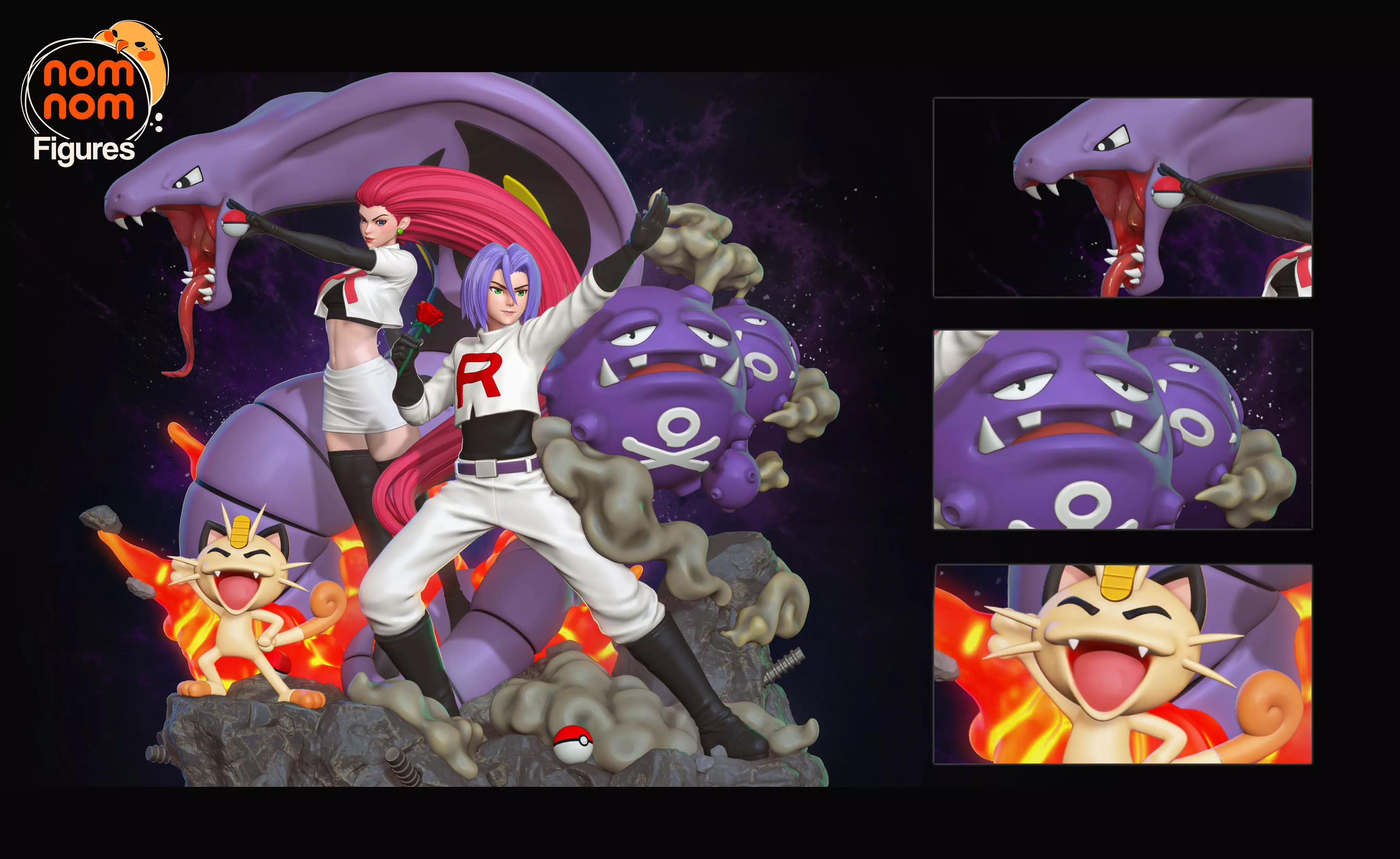 Team Rocket - Diorama Pokemon 3D print model_0