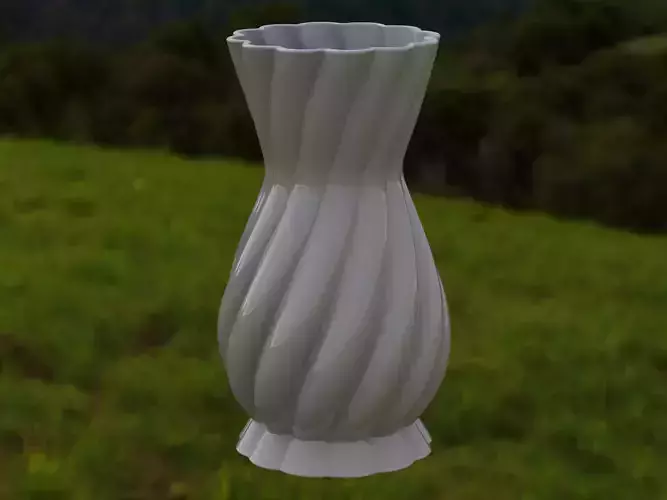 White Plastic Decorative Vase 3D print model
