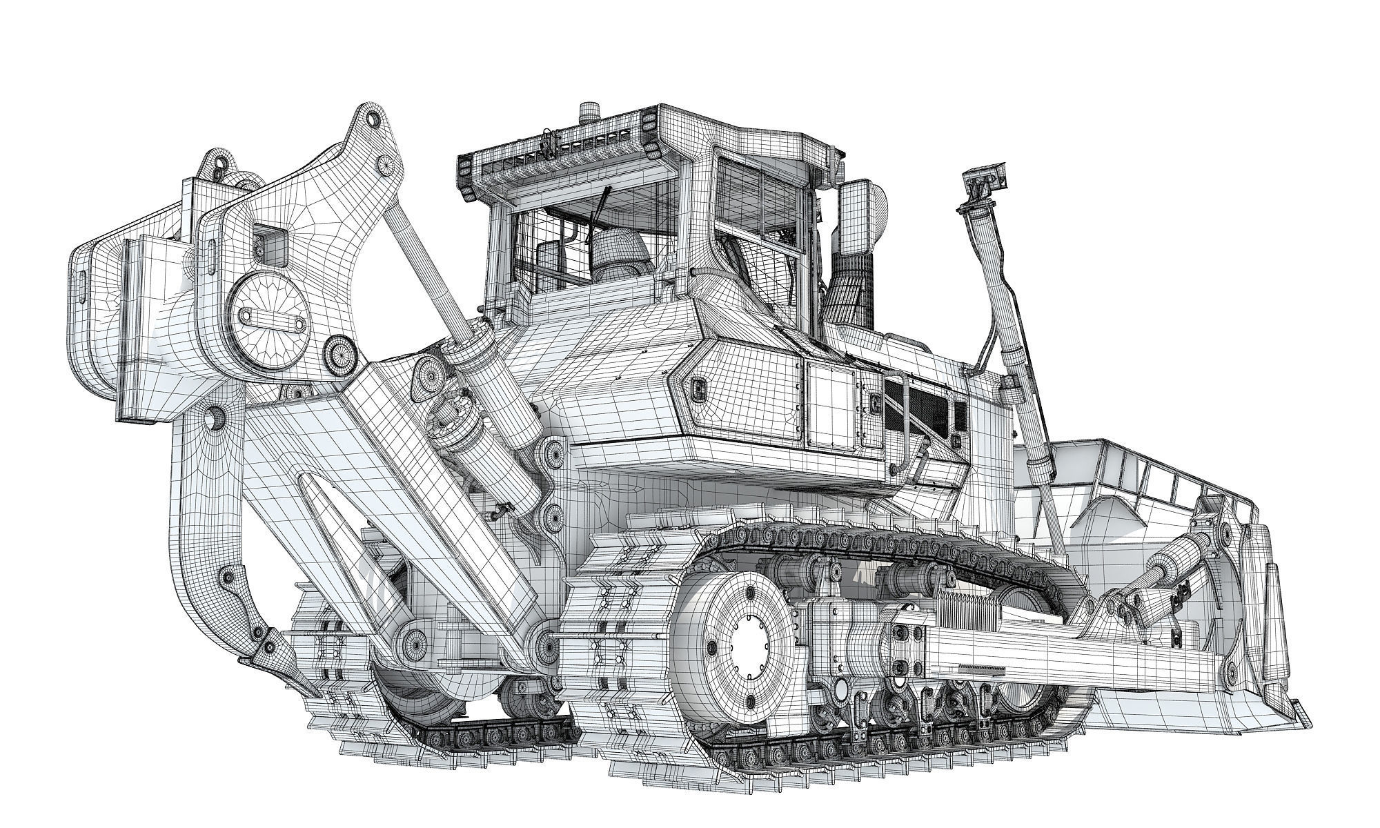 Mining Crawler Dozer 3D model_18