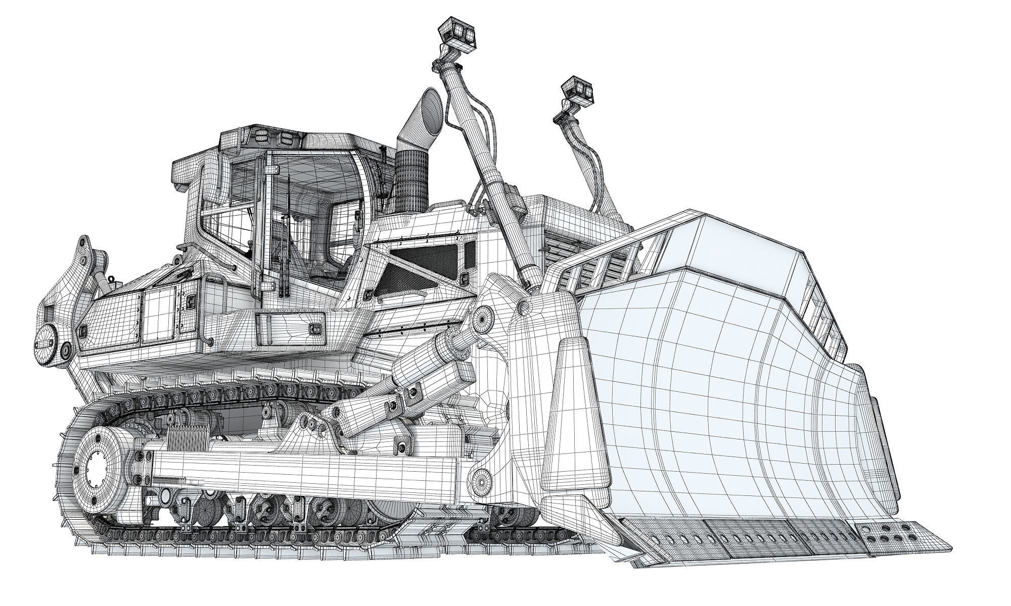Mining Crawler Dozer 3D model_19
