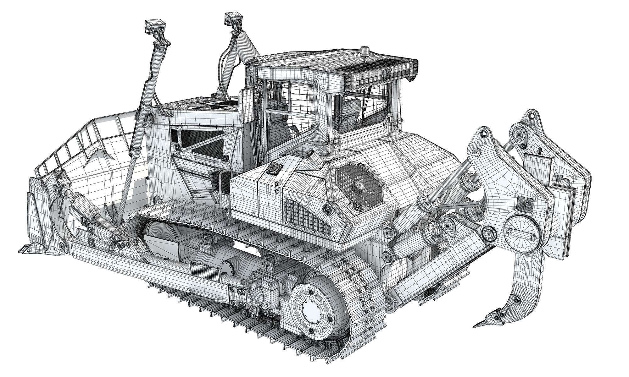Mining Crawler Dozer 3D model_17