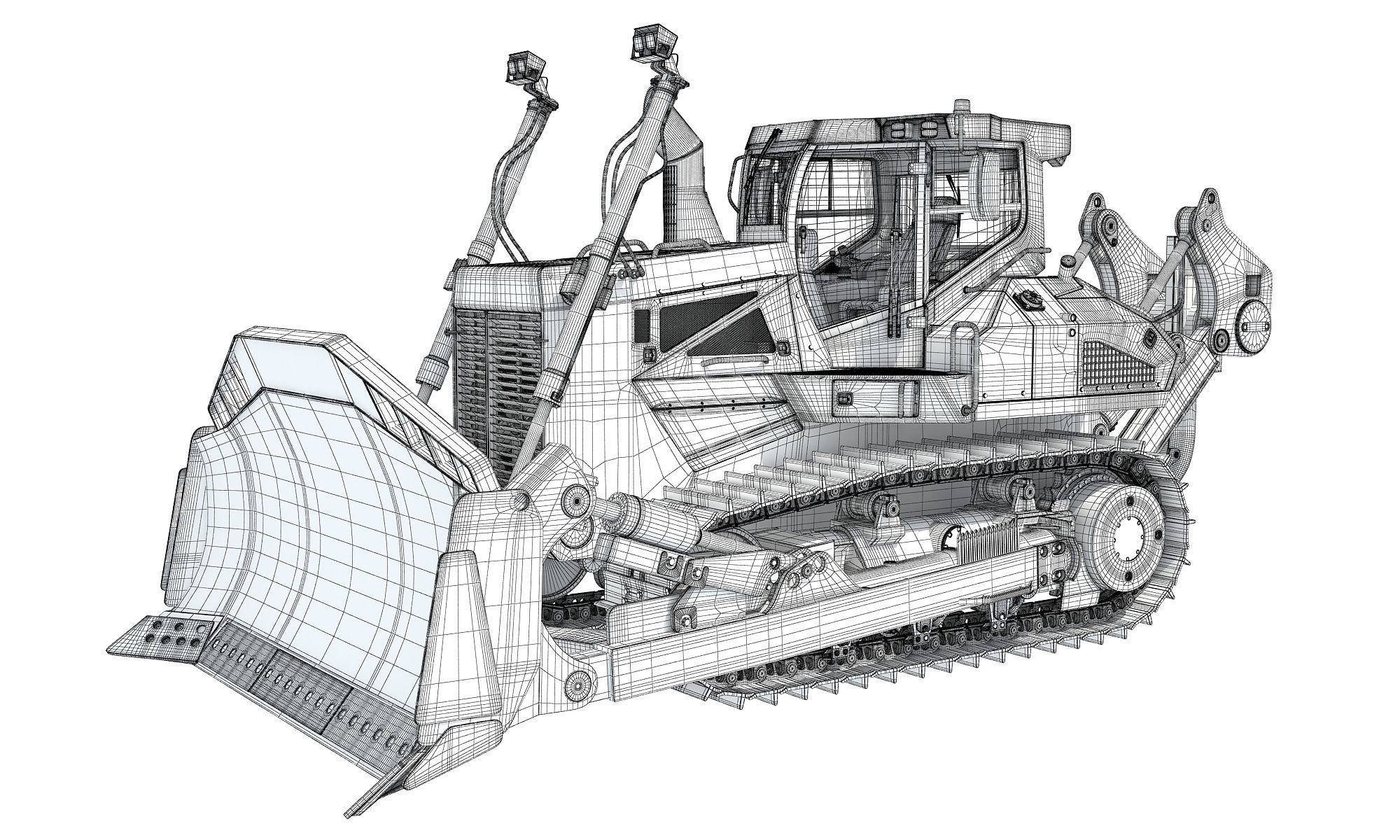 Mining Crawler Dozer 3D model_16