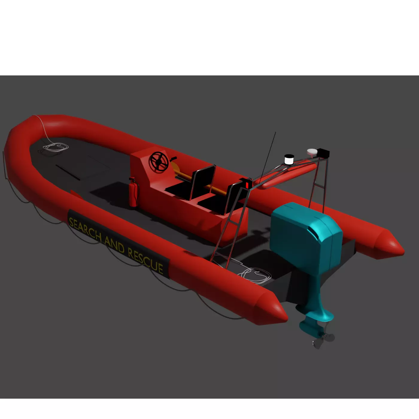 Rigid Hull Inflatable Boat RHIB RIB 3D model