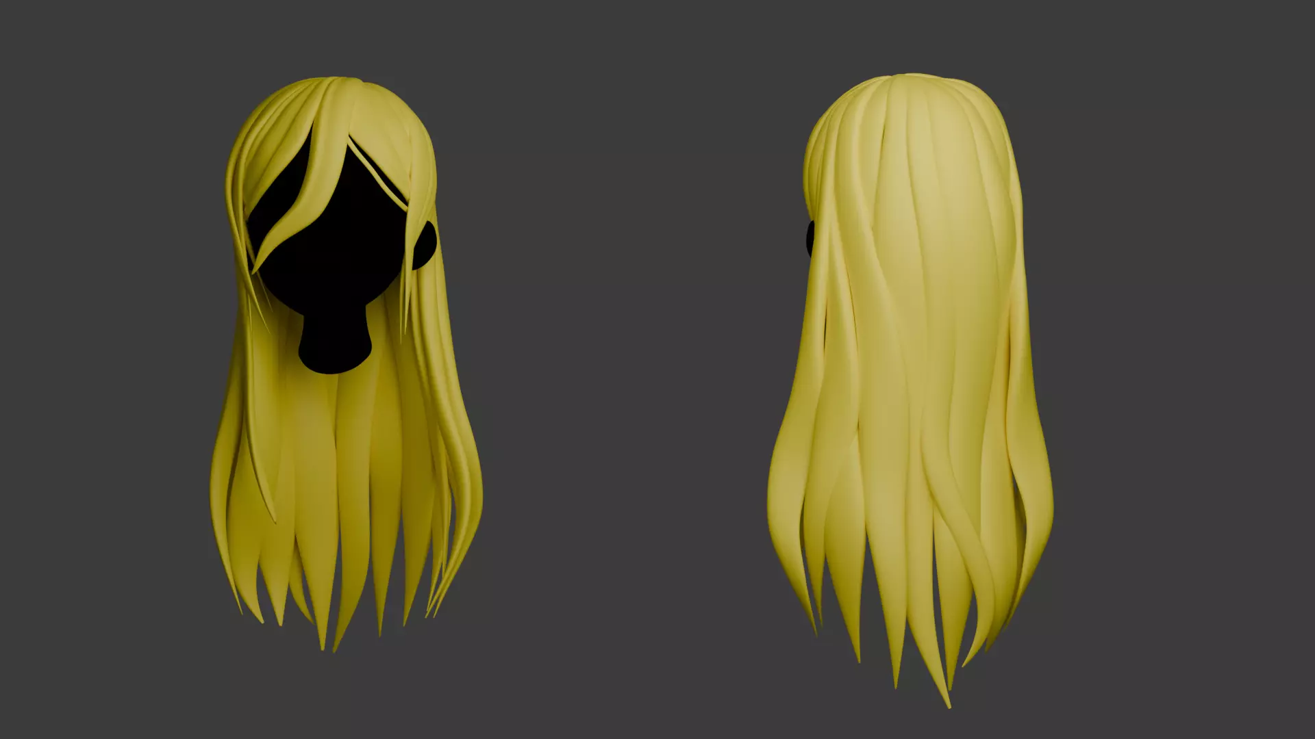 Hair Anime 03 - Hi-Polygon 3D model