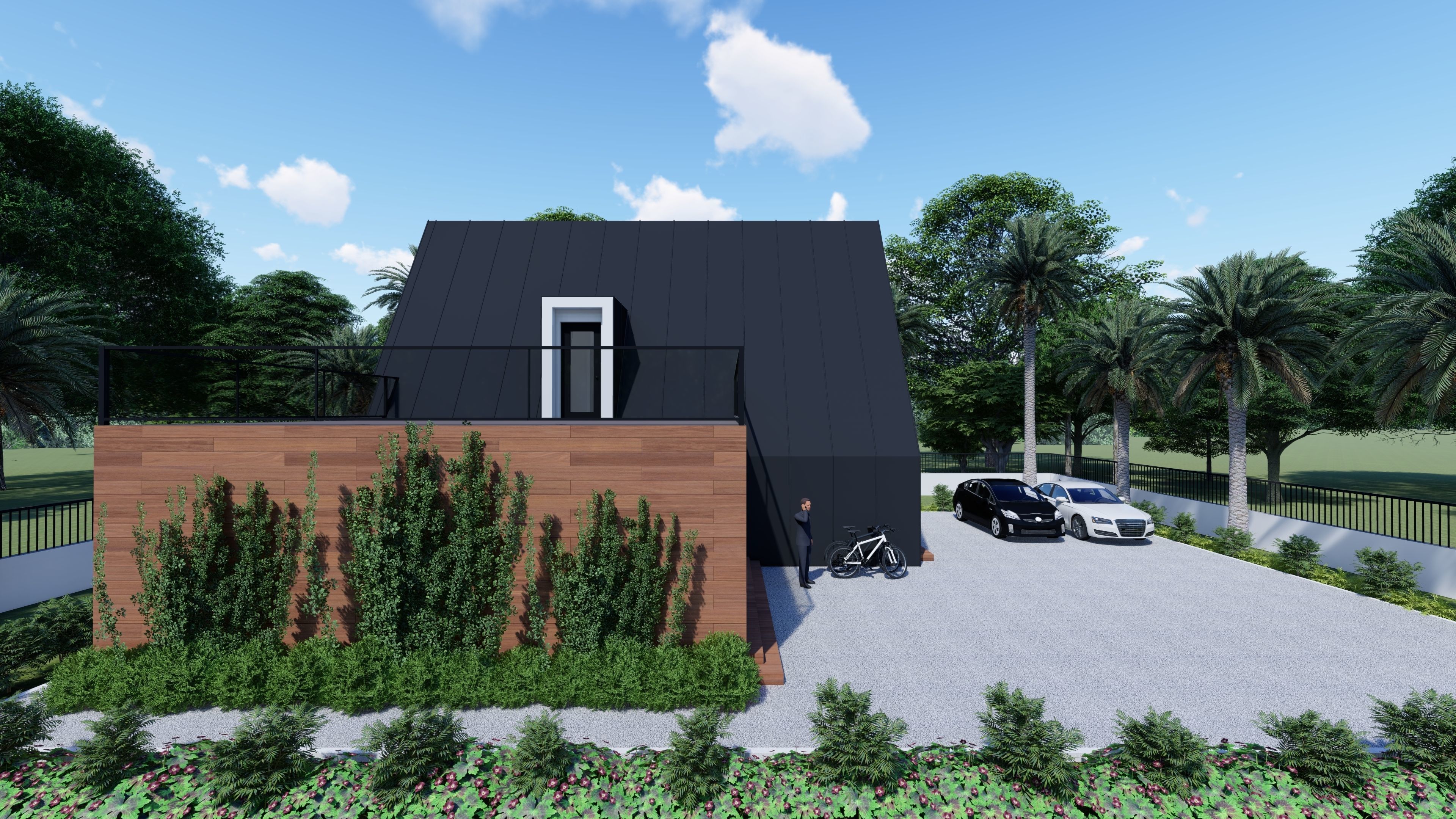 Rustic A-Frame Cabin House 3D model_3