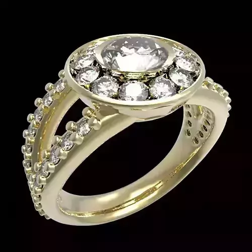 halo ring center gem 6 mm 