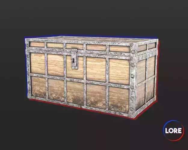 Medieval Knightly Furniture Chest Low-poly 3D model