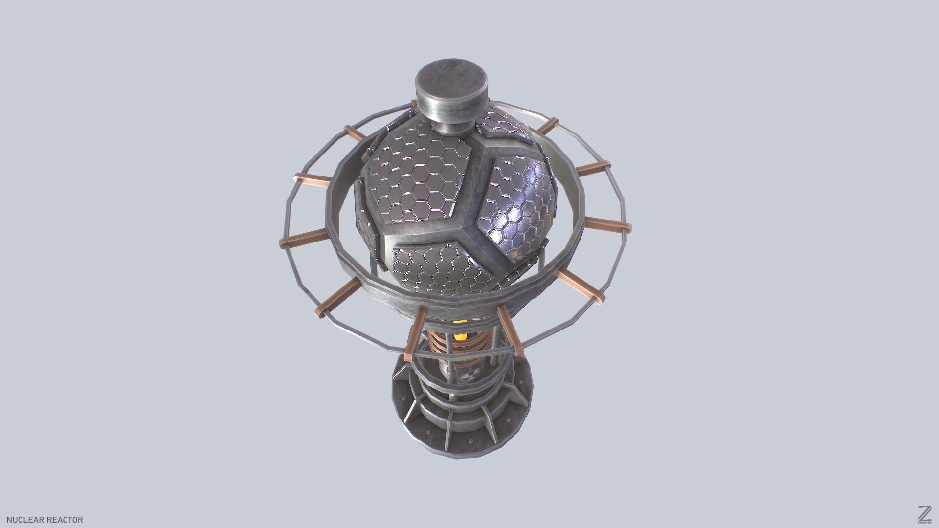 Nuclear reactor Low-poly 3D model_2
