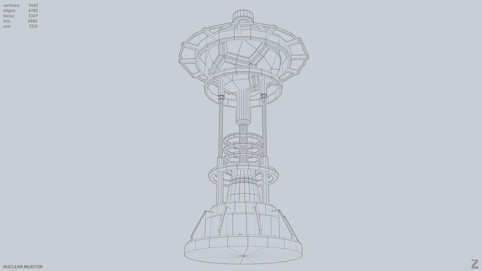 Nuclear reactor Low-poly 3D model_4