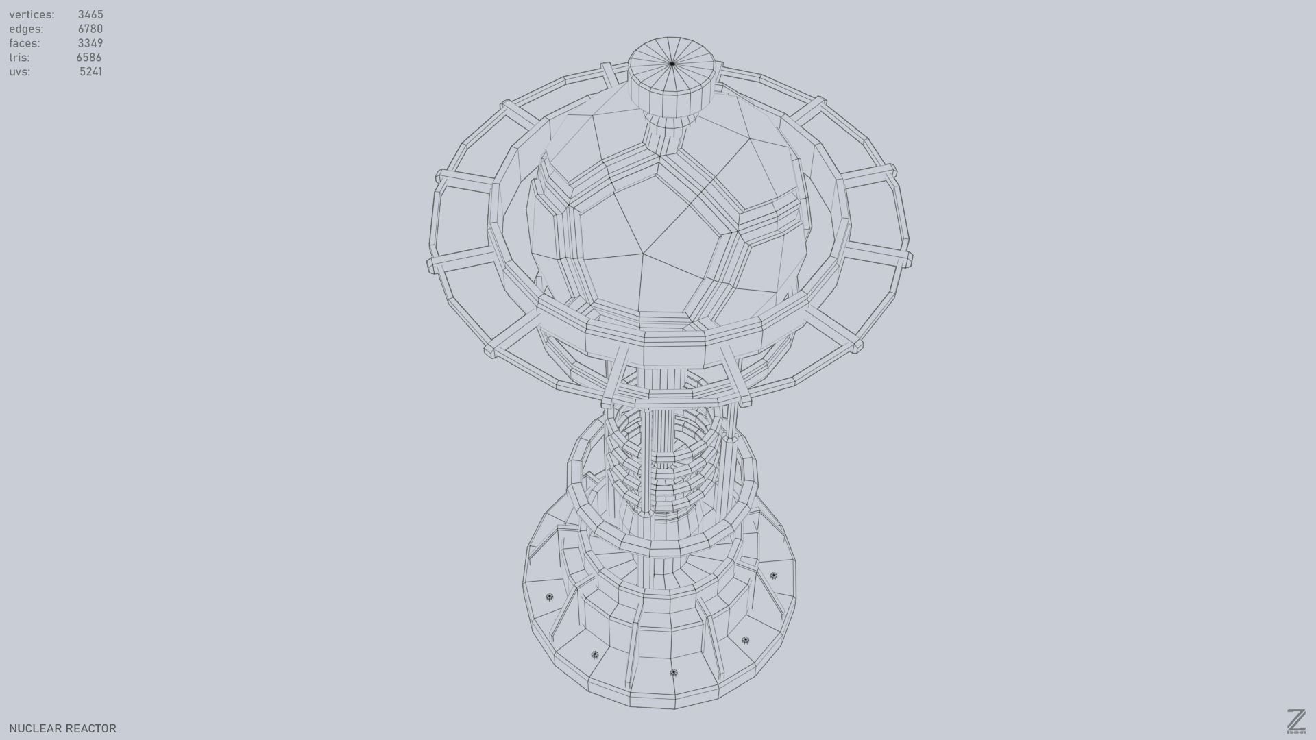 Nuclear reactor Low-poly 3D model_8