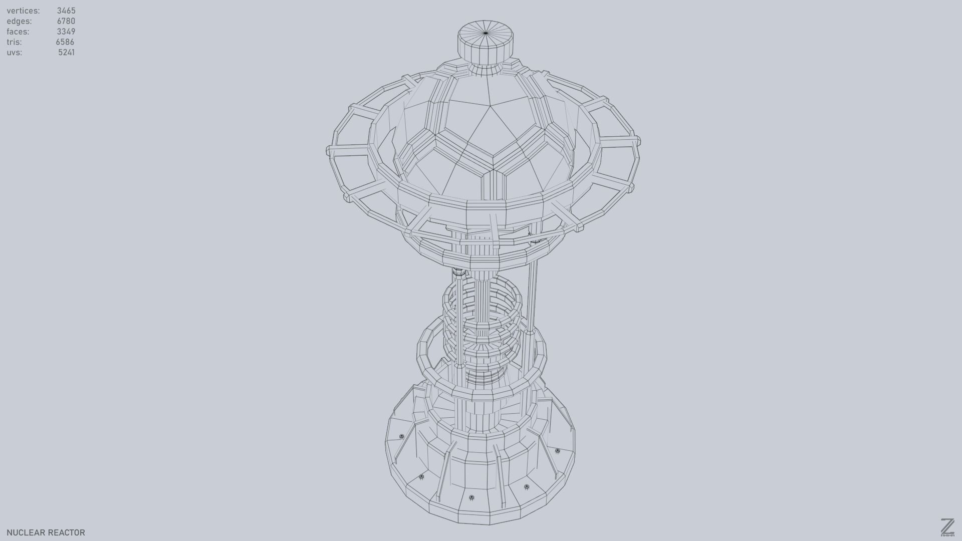 Nuclear reactor Low-poly 3D model_6