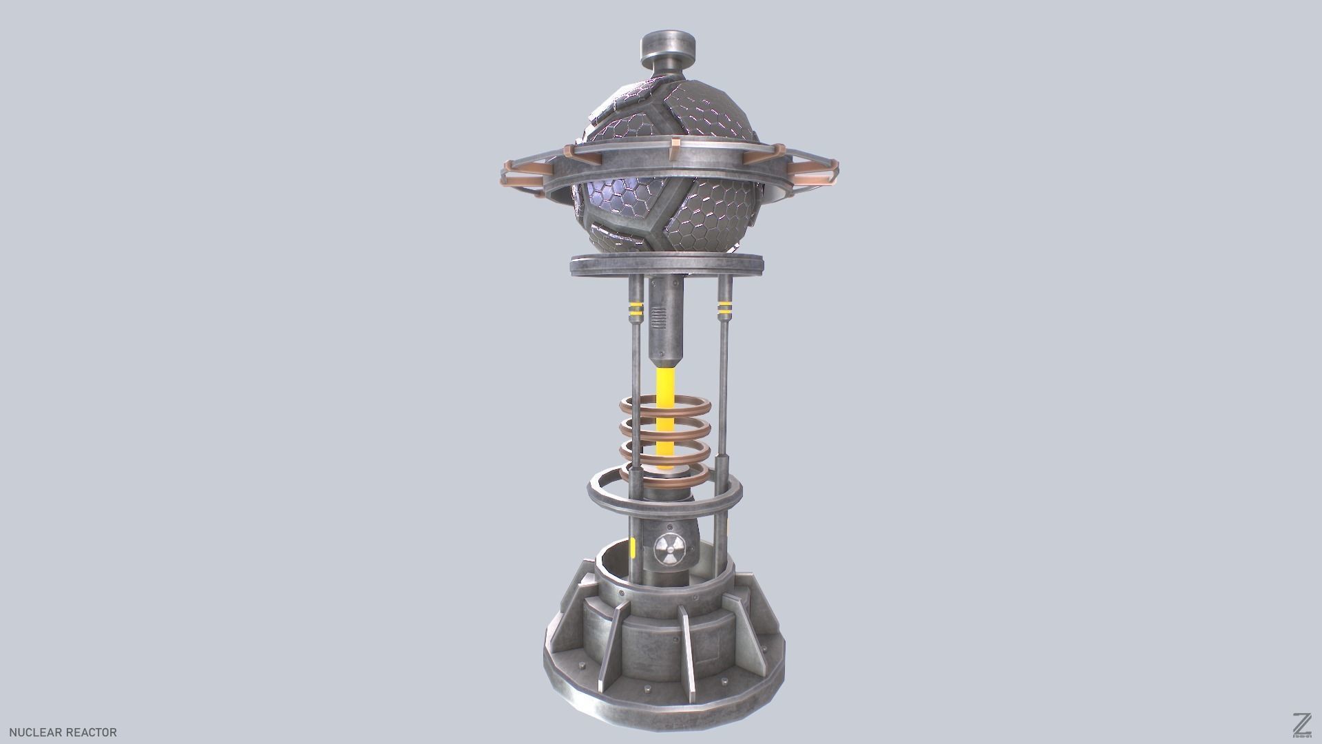 Nuclear reactor Low-poly 3D model_14