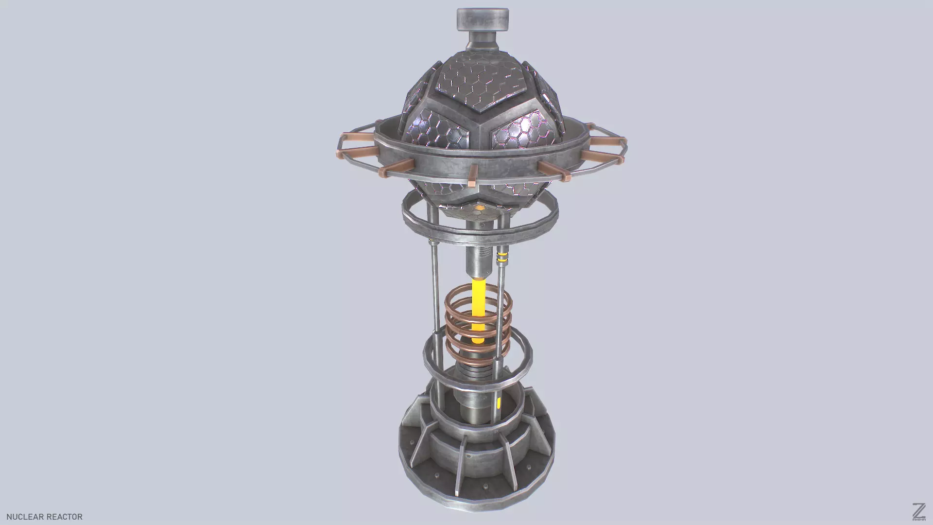 Nuclear reactor Low-poly 3D model_0