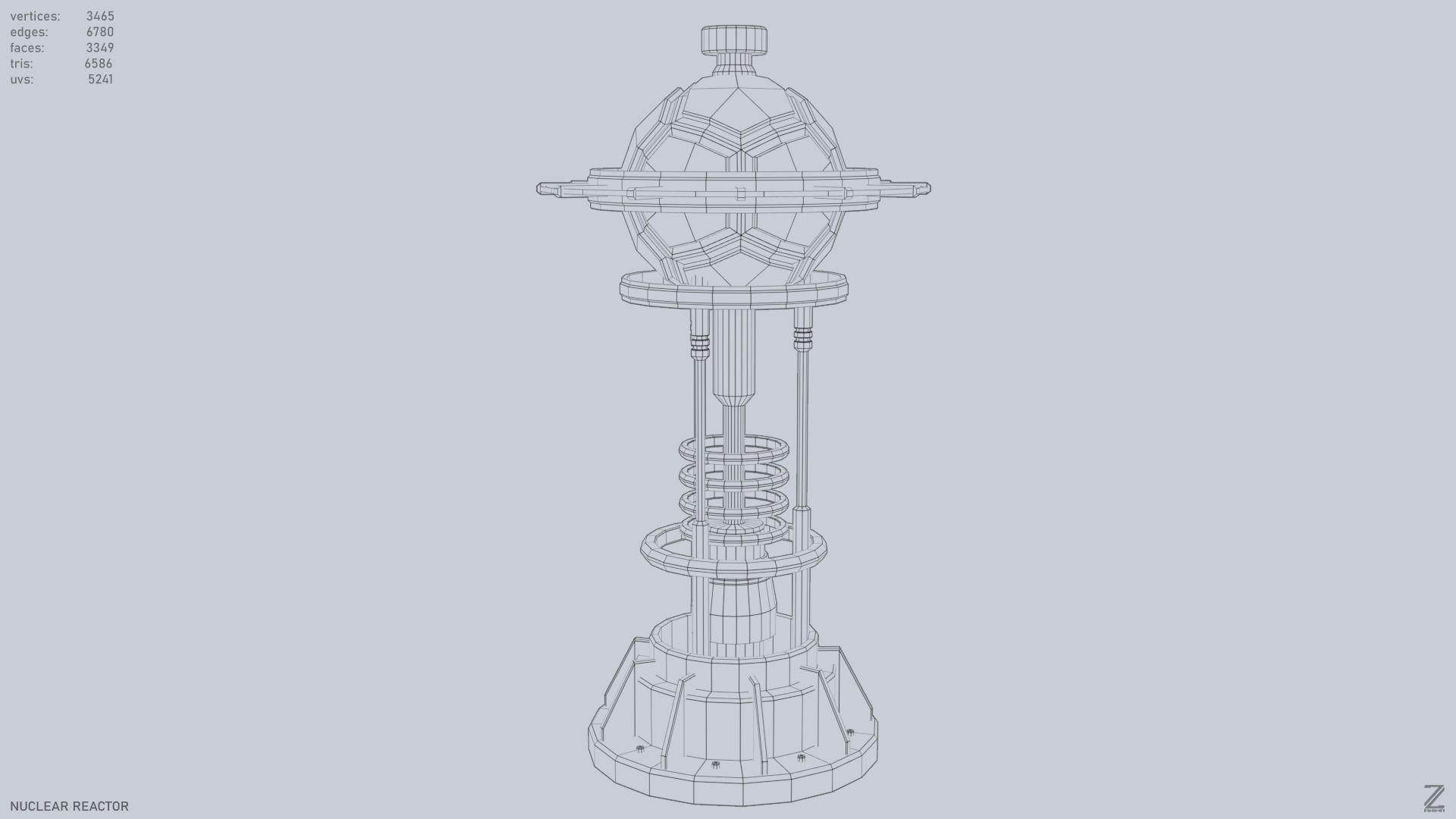 Nuclear reactor Low-poly 3D model_5