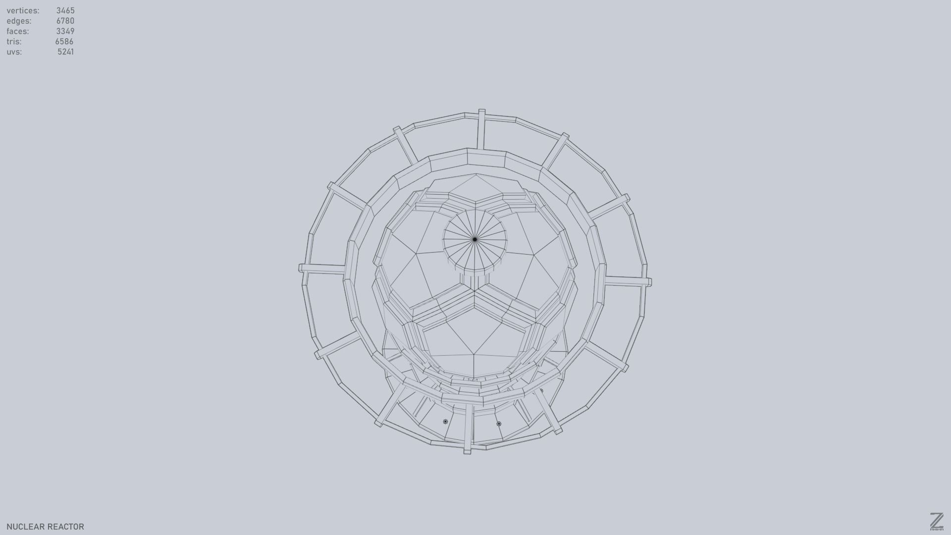 Nuclear reactor Low-poly 3D model_7