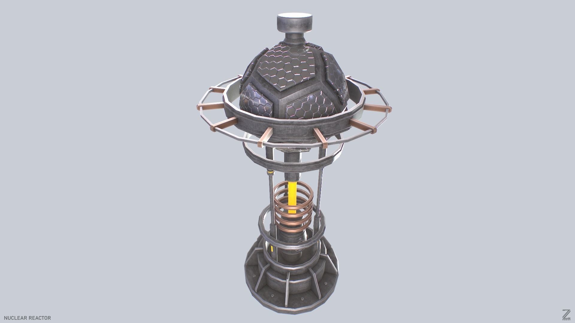 Nuclear reactor Low-poly 3D model_13