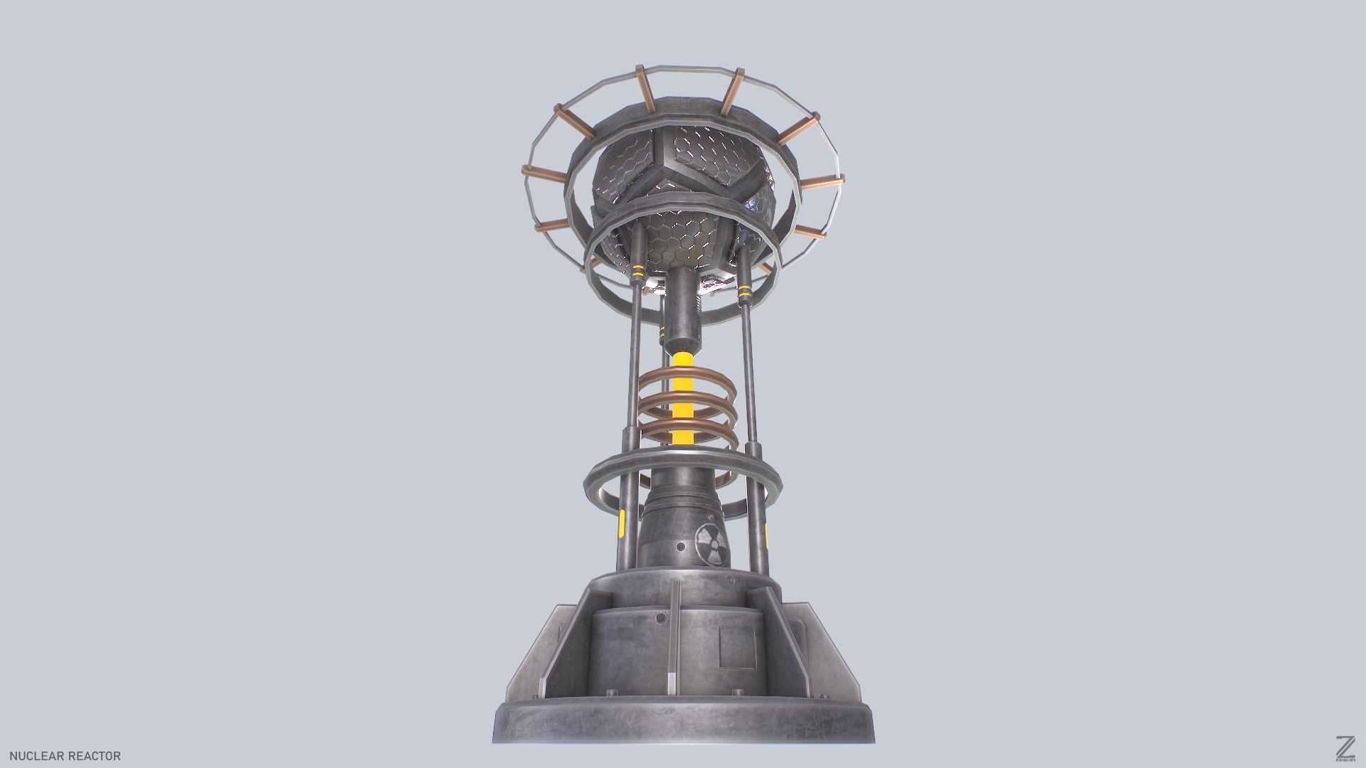 Nuclear reactor Low-poly 3D model_10