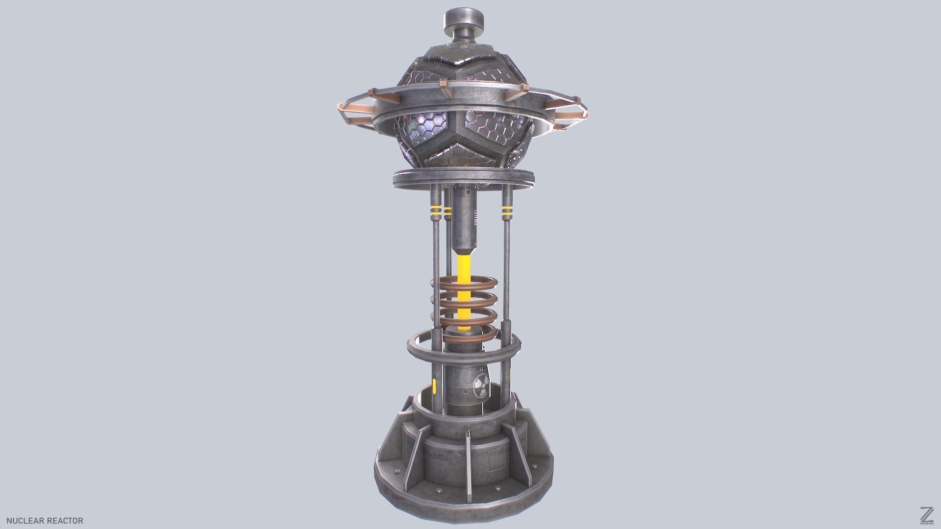 Nuclear reactor Low-poly 3D model_11