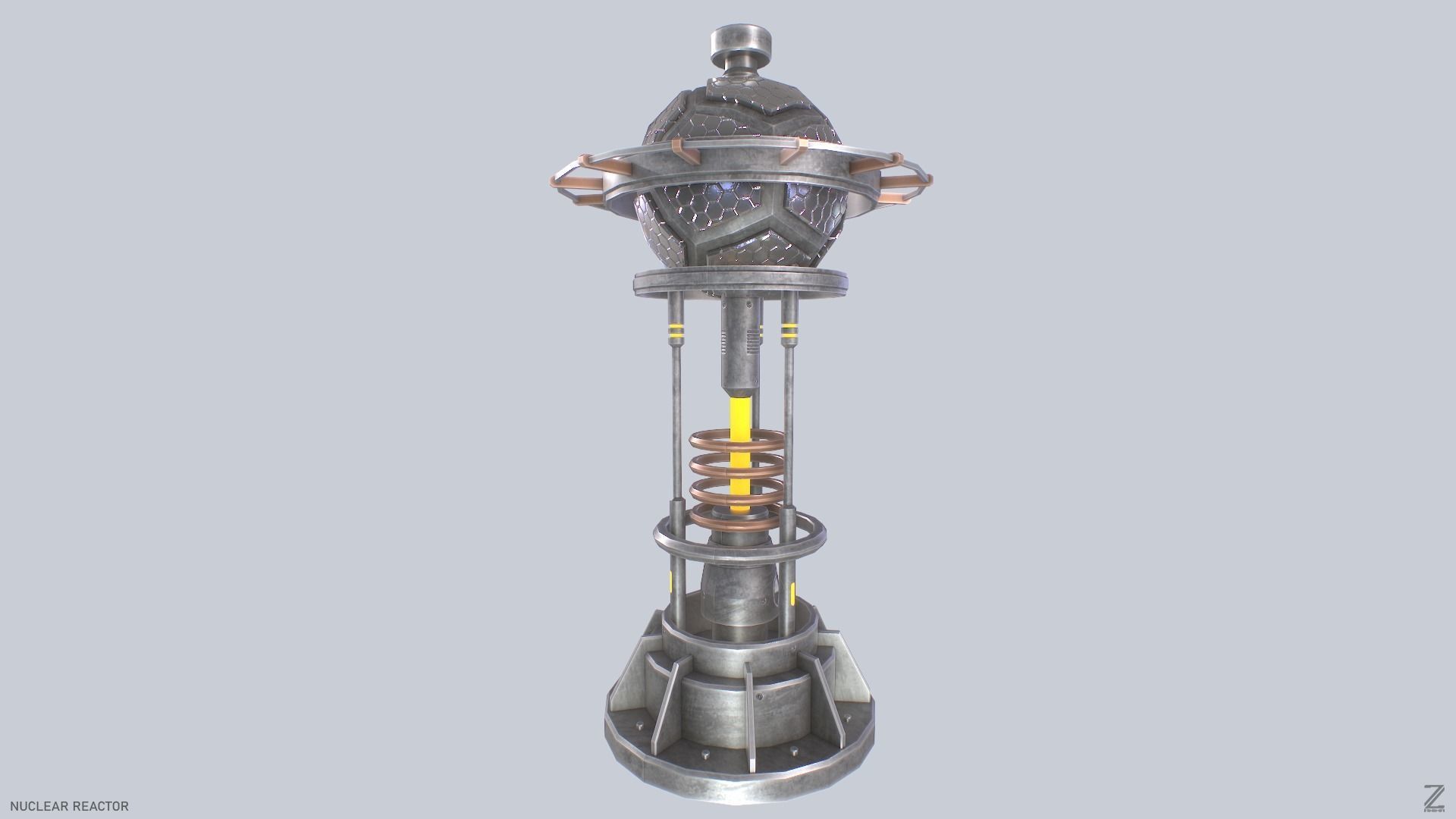 Nuclear reactor Low-poly 3D model_12