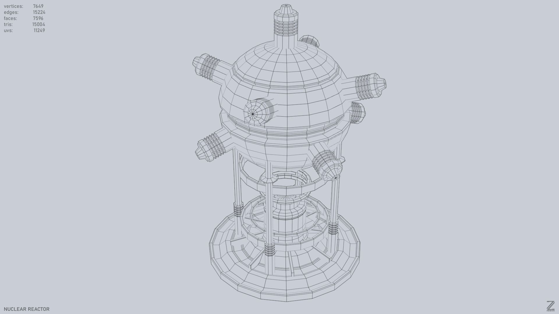 Nuclear reactor Low-poly 3D model_11