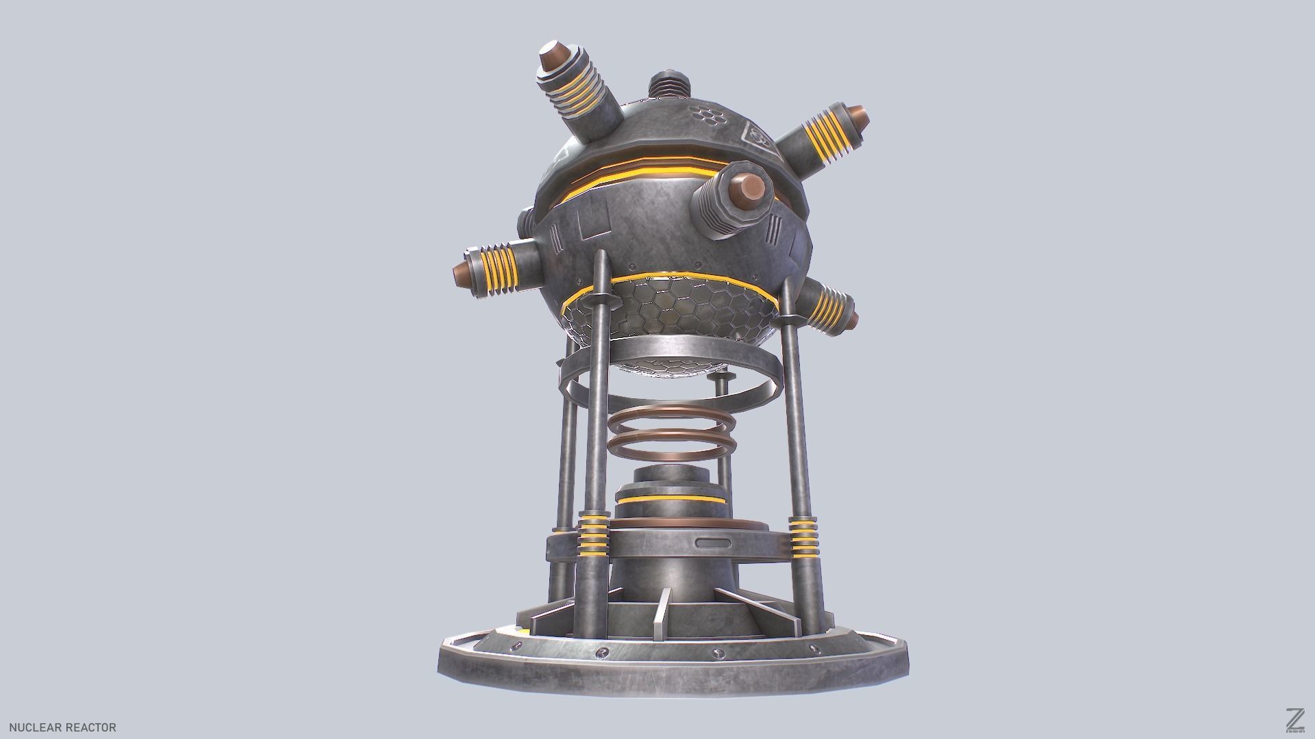 Nuclear reactor Low-poly 3D model_4
