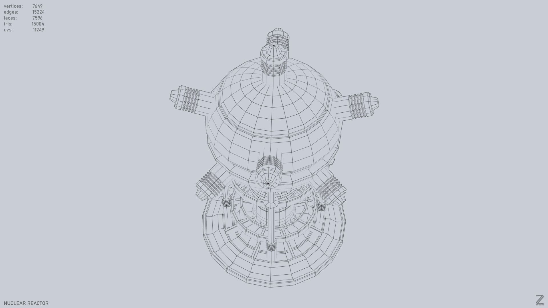 Nuclear reactor Low-poly 3D model_13