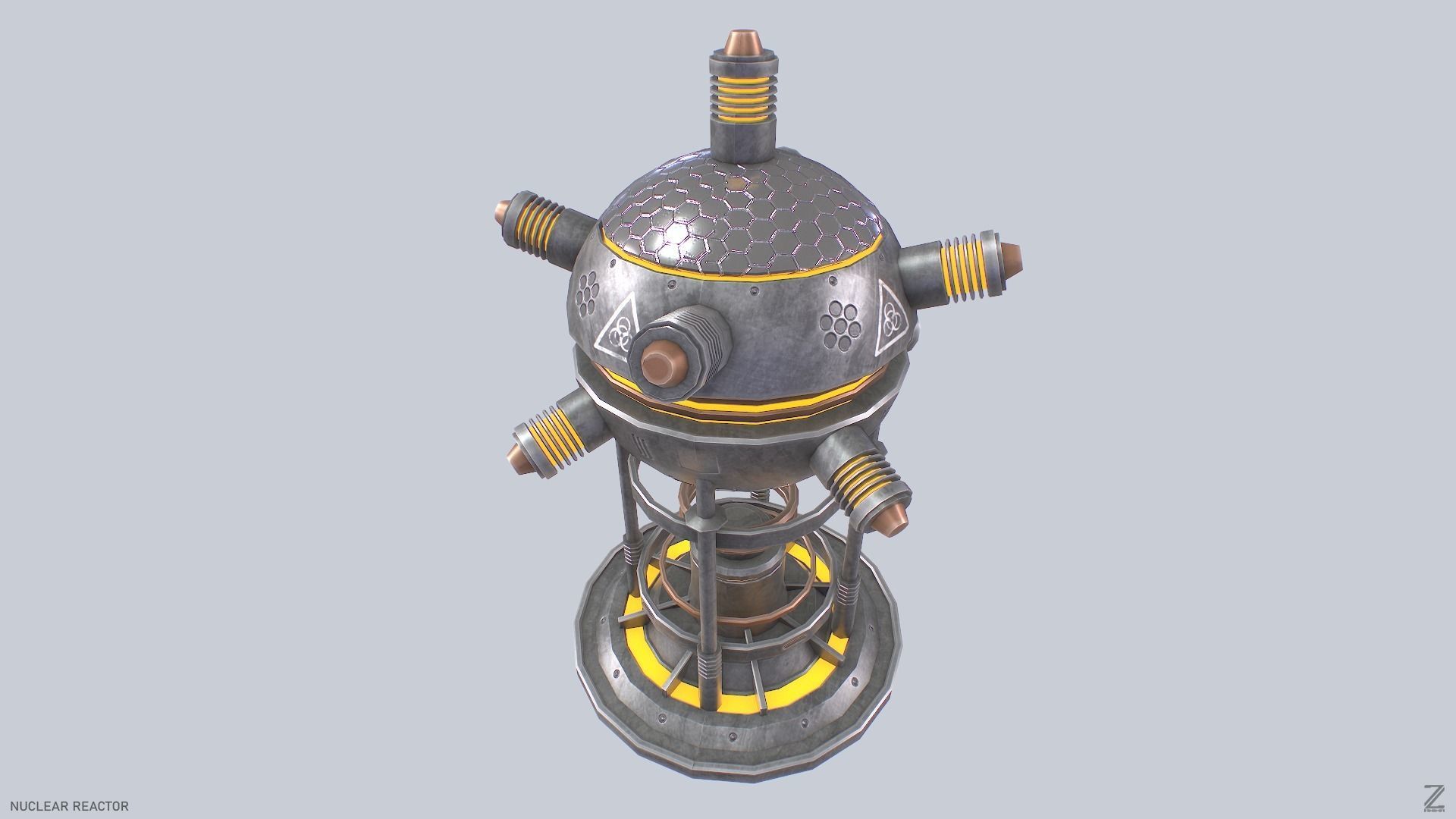 Nuclear reactor Low-poly 3D model_8