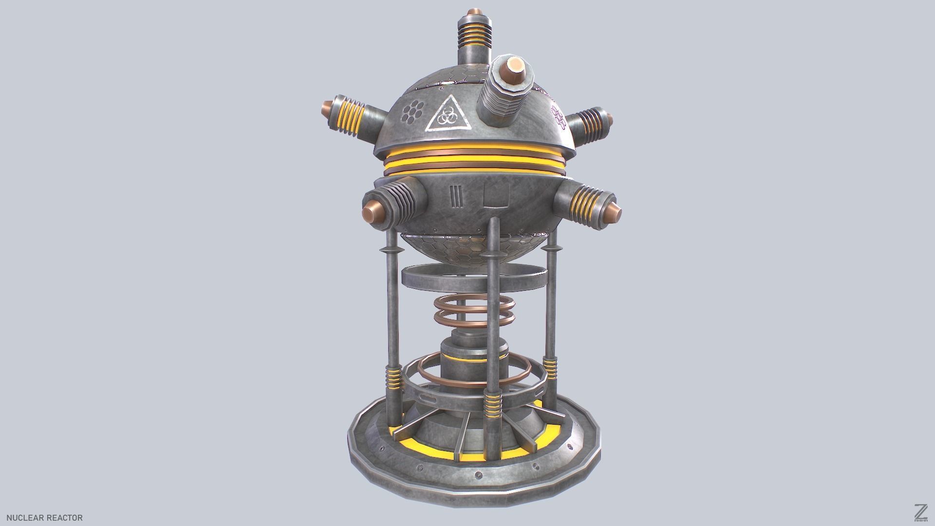 Nuclear reactor Low-poly 3D model_6