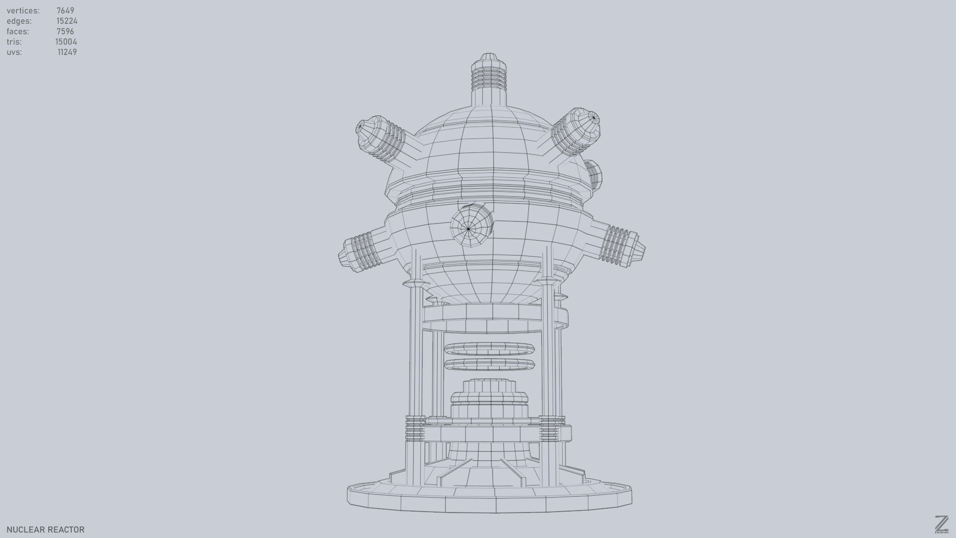 Nuclear reactor Low-poly 3D model_10