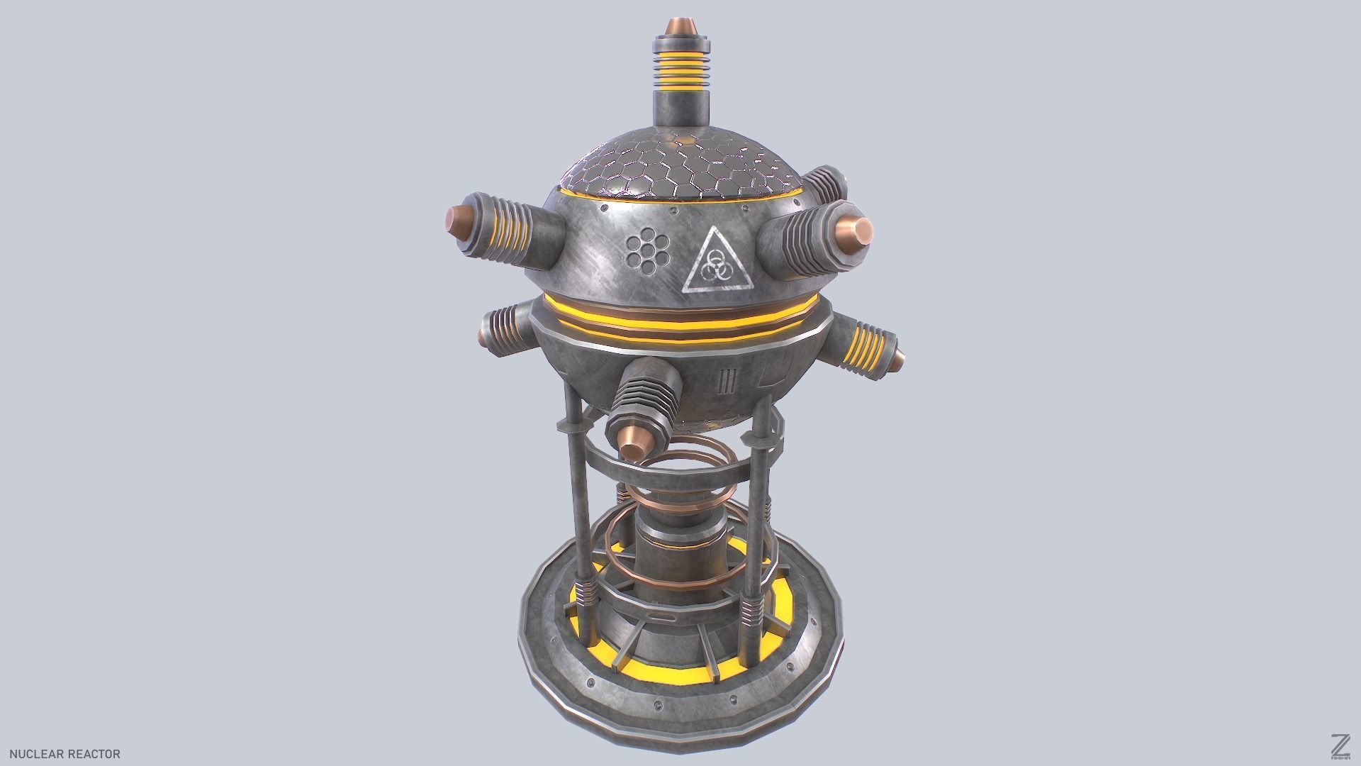 Nuclear reactor Low-poly 3D model_5