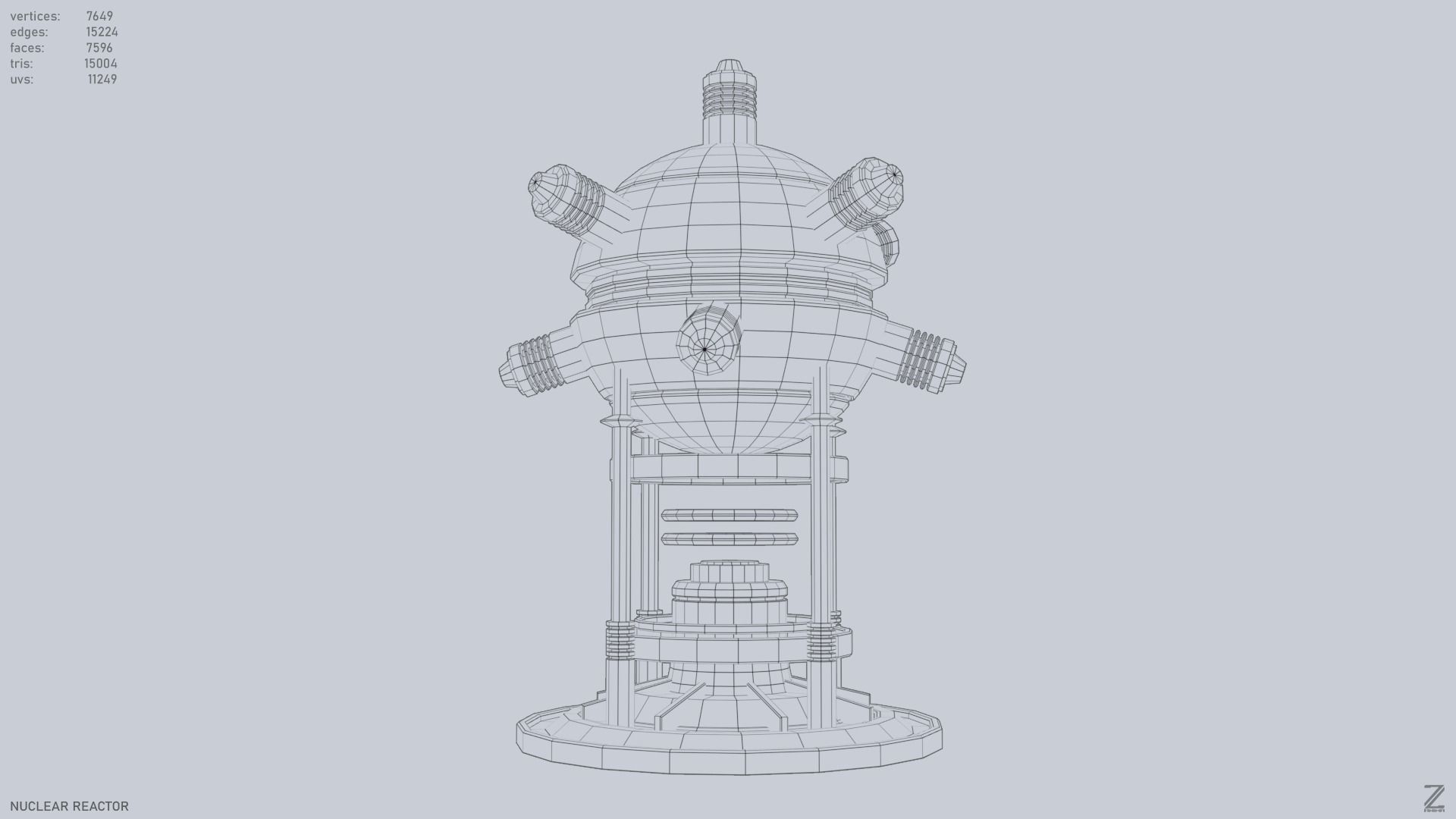 Nuclear reactor Low-poly 3D model_12